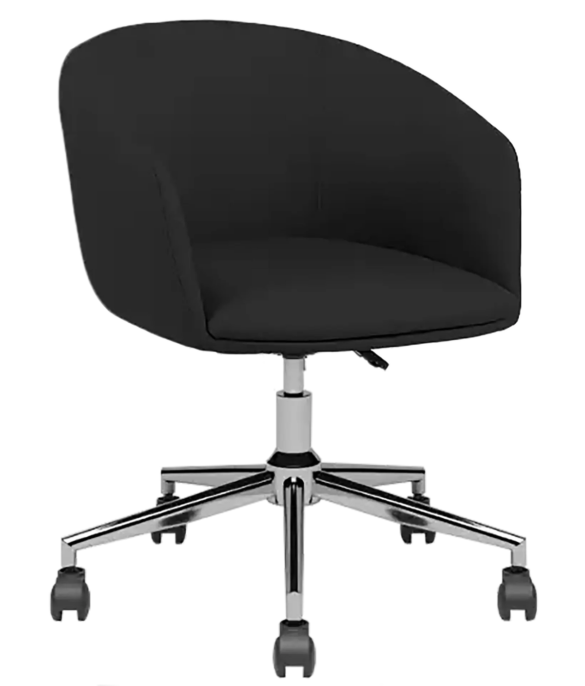Fauteuil Arco pied roulettes chromé polyuréthane noir