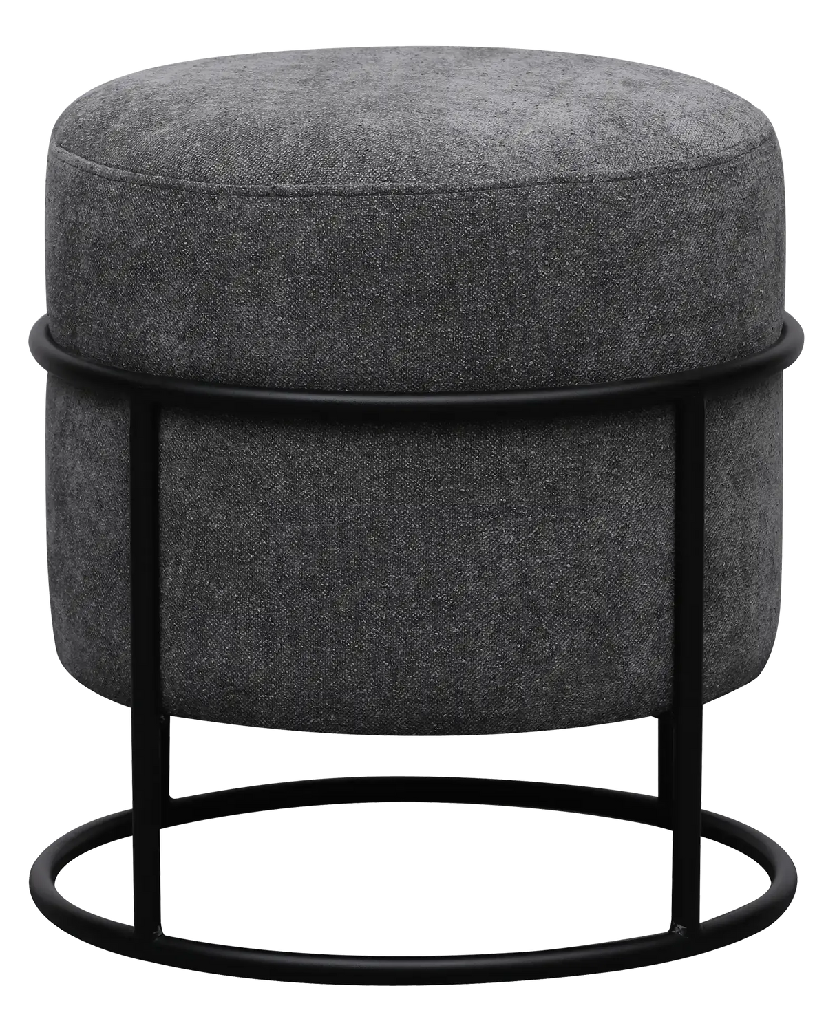 Pouf Arco rond gris, structure acier noire