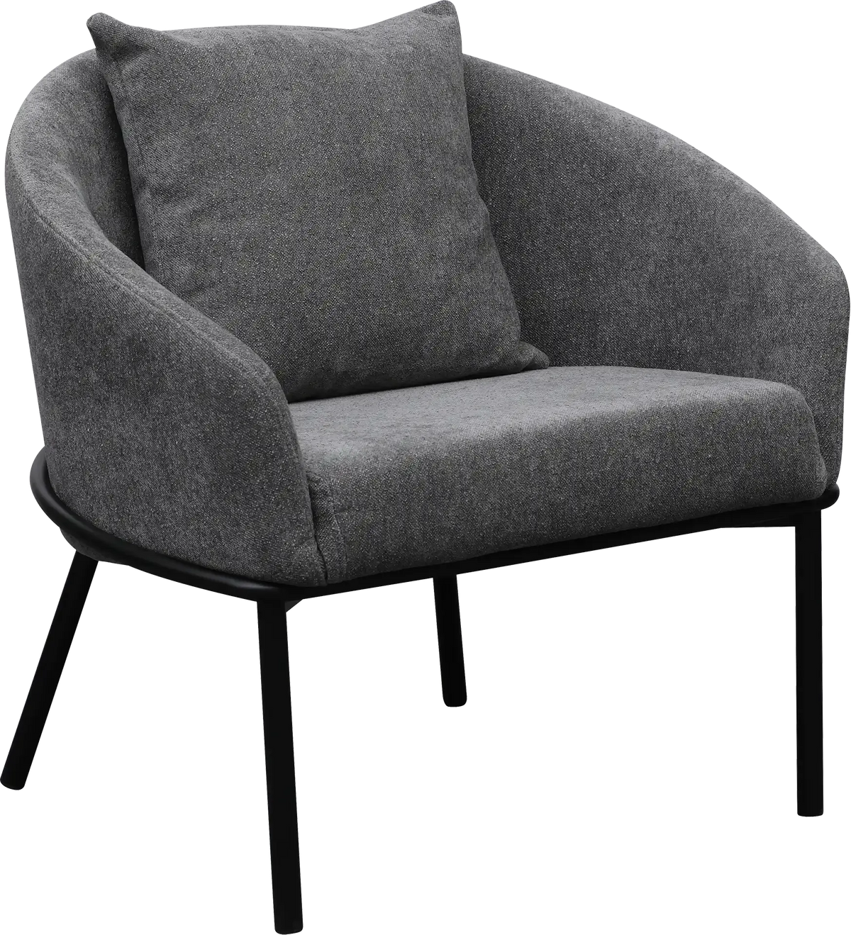 Fauteuil Arco Lounge gris, piètement acier noir