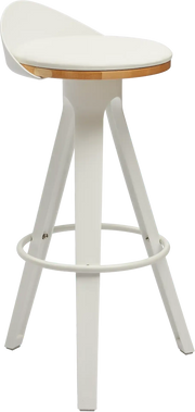 Tabouret Break blanc, assise rembourrée polyuréthane