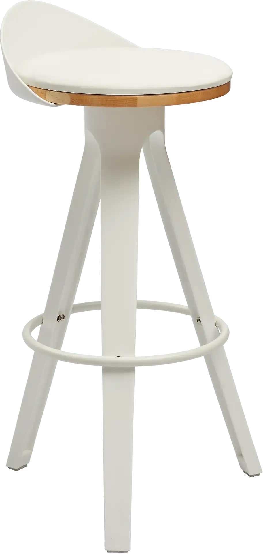 Tabouret Break blanc, assise rembourrée polyuréthane