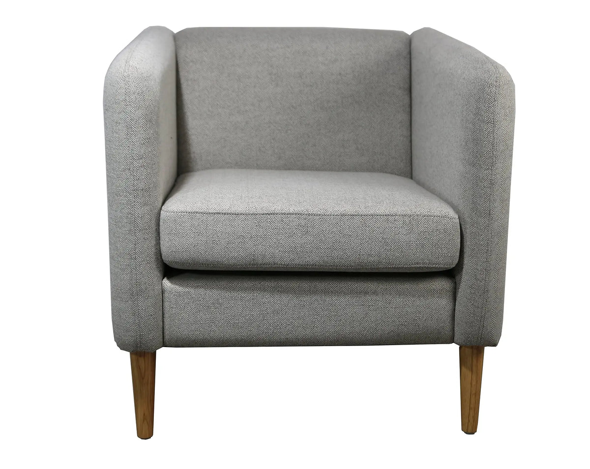 Fauteuil Kanap gris, vue de trois quarts
