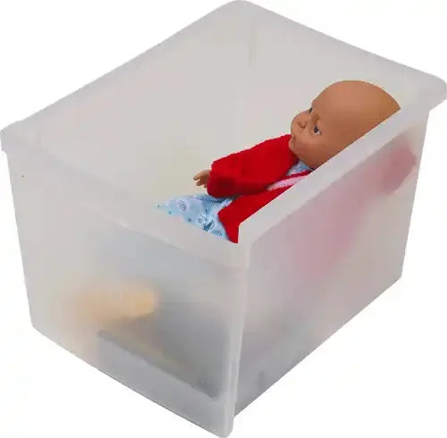 Grand bac plastique translucide 30 cm pour jeux et matériel de classe