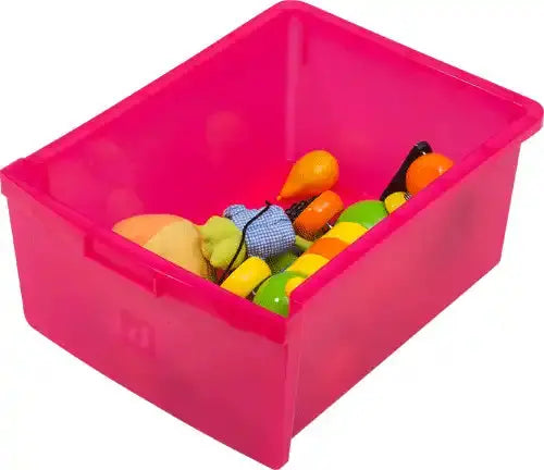 Grand bac plastique coloré 41 x 31 cm pour meuble de rangement scolaire