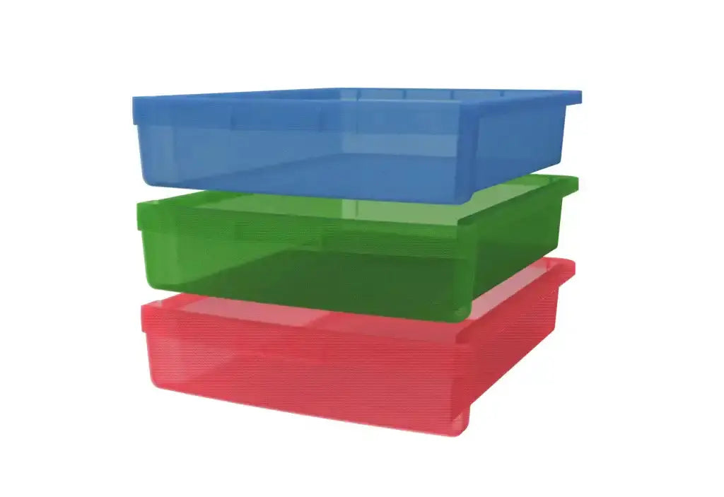 Petit bac plastique de couleur 7,5 cm emboîtable, porte-étiquette intégré