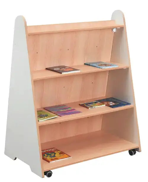Face étagères de la bibliothèque enfant en mélaminé blanc, 3 rayons de rangement