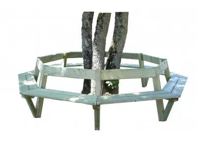 Banc soleil tour d'arbres