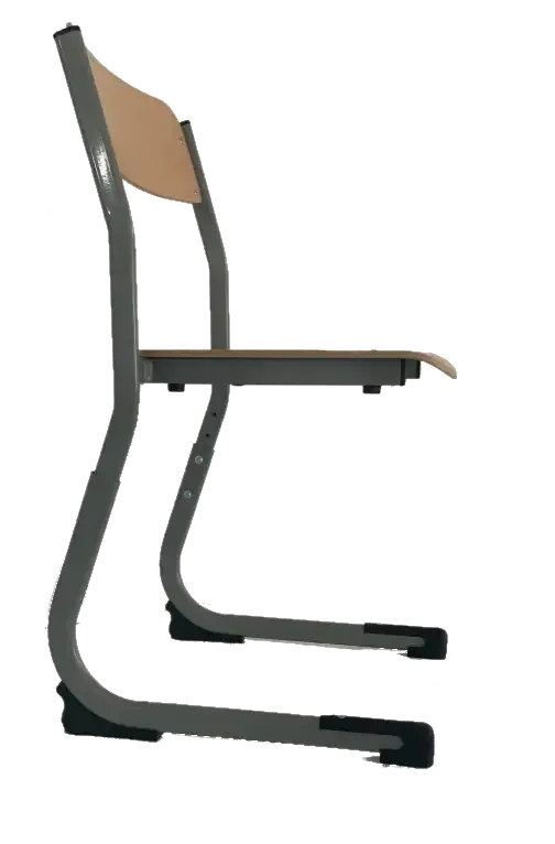 Chaise d'école réglable vue de côté, système de réglage 3 positions