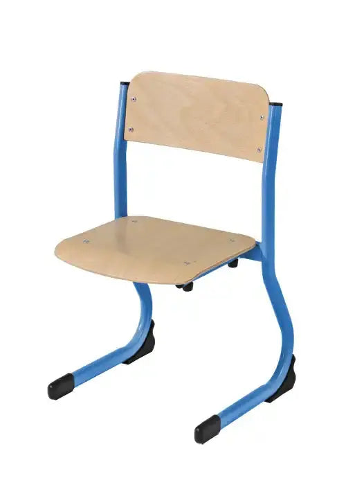 Chaise d'école maternelle CAT315 piètement bleu, empilable
