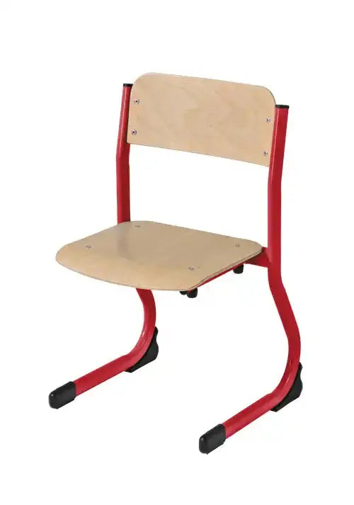 Chaise maternelle appui sur table CAT315 piètement rouge, petite section