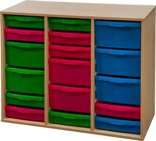 Meuble à bacs 3 colonnes 102 cm en mélaminé, gamme Clé des Champs SDM Mobilier