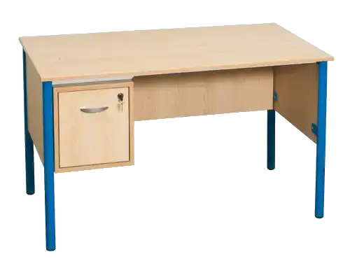 Bureau de professeur tube rond avec armoirette côté gauche