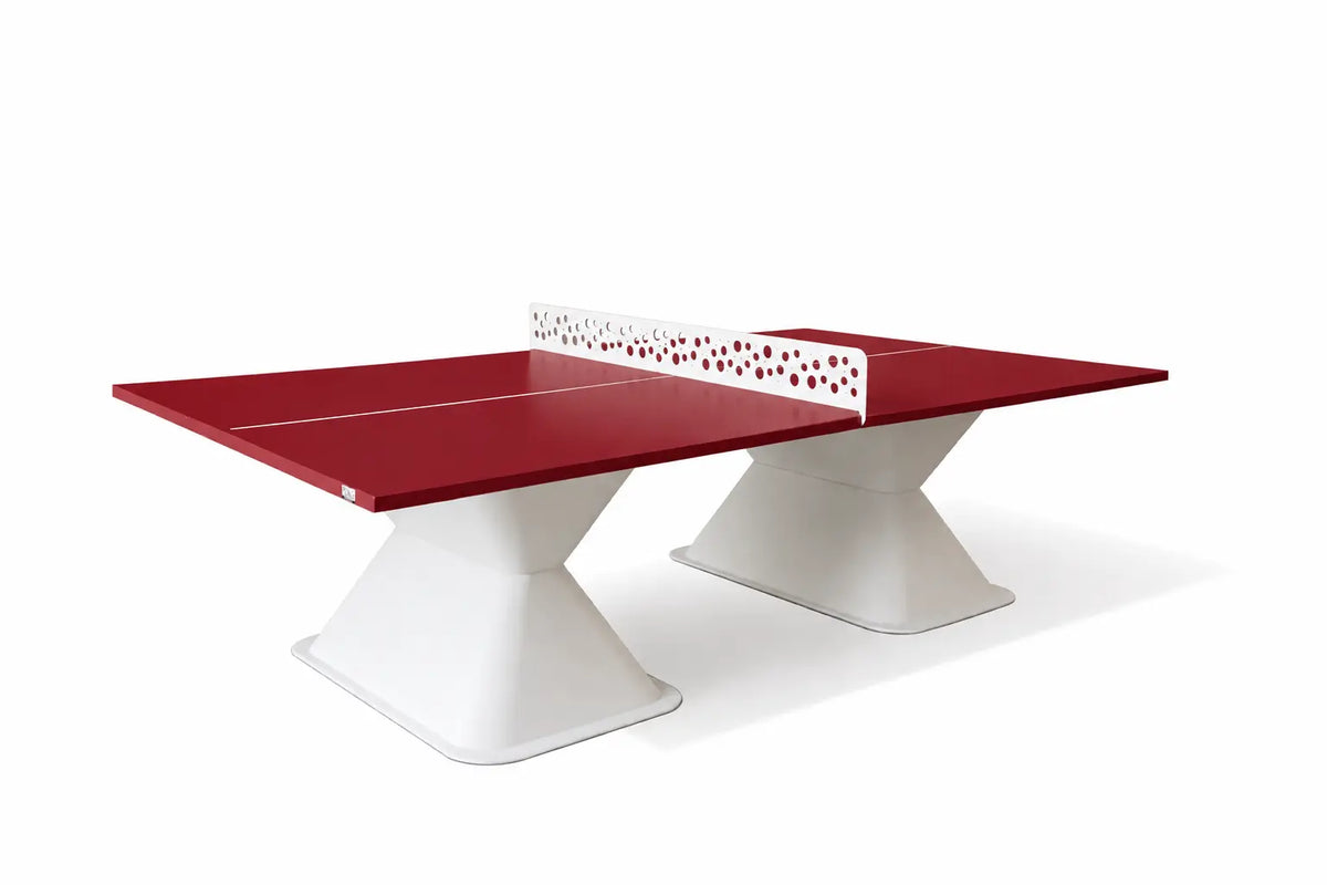 Table de tennis de table extérieure Diabolo 35 mm Balia, coloris rouge terre battue