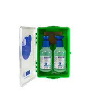 Station oculaire murale Farmor spéciale produits chimiques, 2 flacons de 250 ml de solution pH neutre sous couvercle