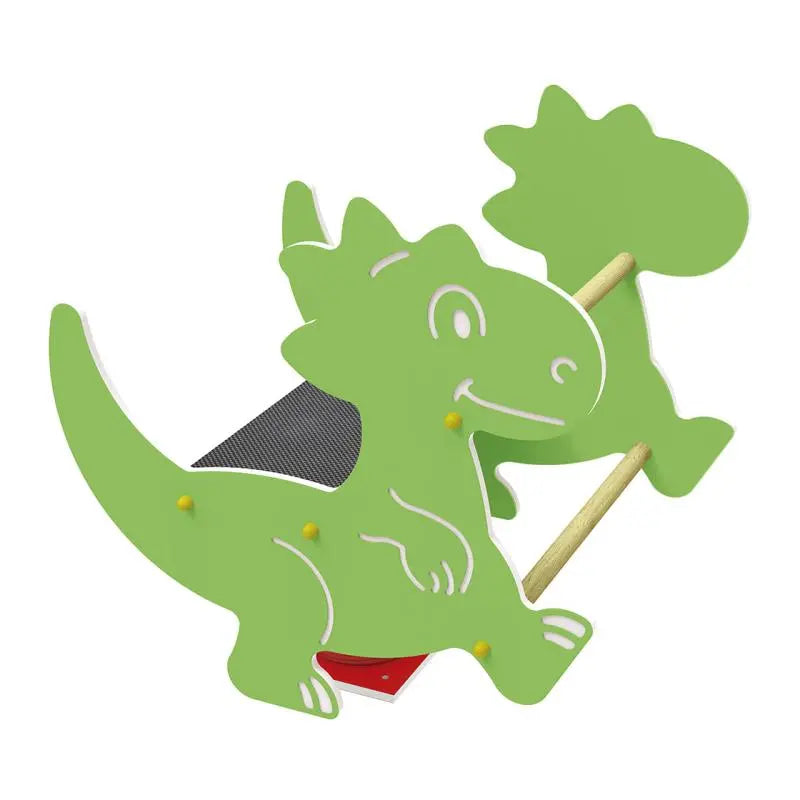 Jeu sur ressort Dinosaure 2 places vert, double figurine en HPDE