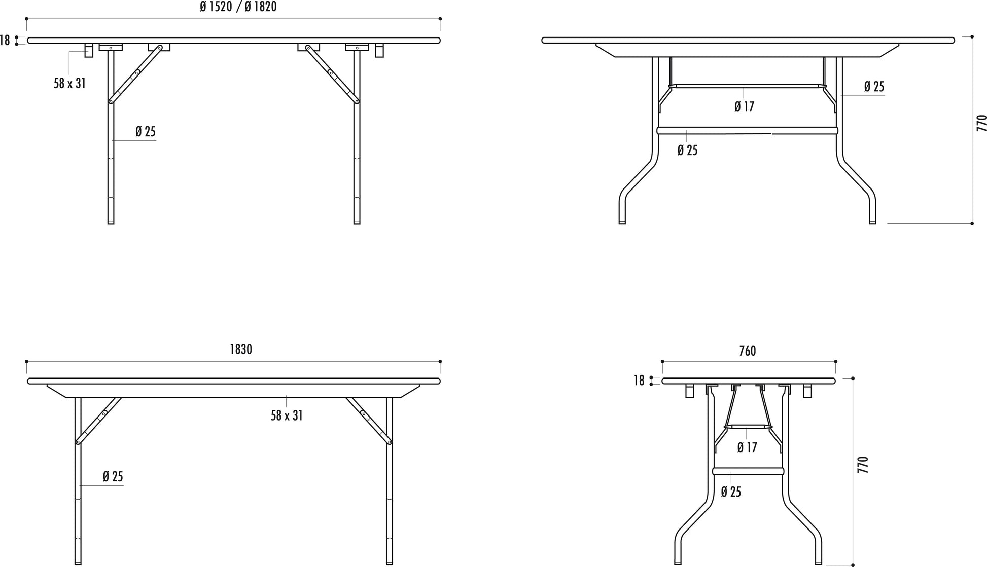 Table pliante rectangle tarragone - France Collectivités