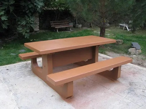 Table de jardin en béton massif 600 kg pour usage intensif extérieur