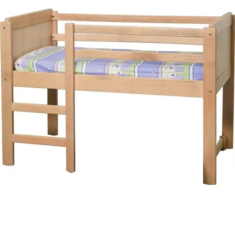 Lit haut gain de place en hêtre massif pour dortoir de maternelle – SDM Mobilier