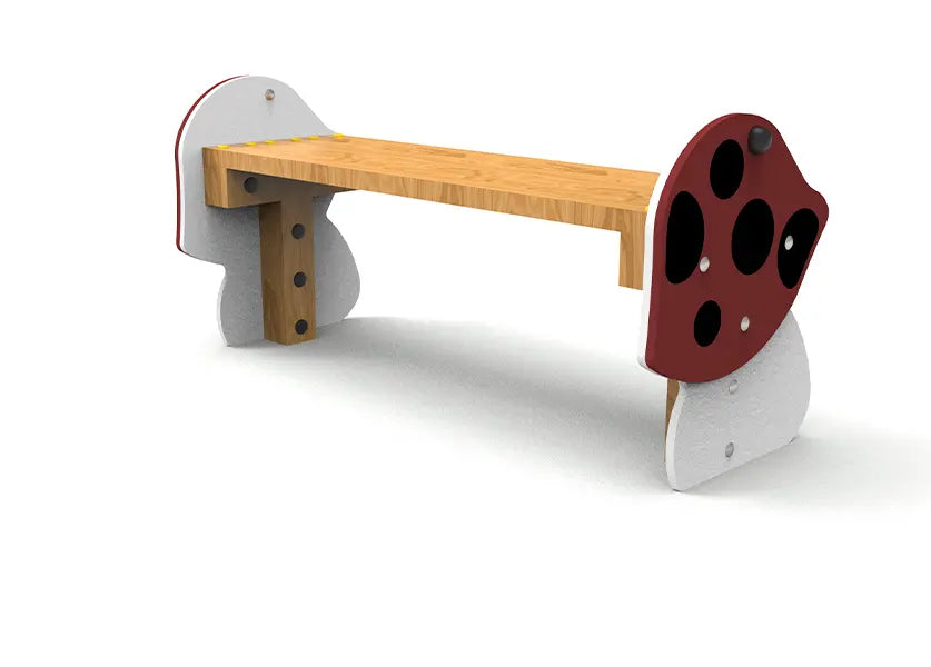 Banc enfant Champignon pour aire de jeux
