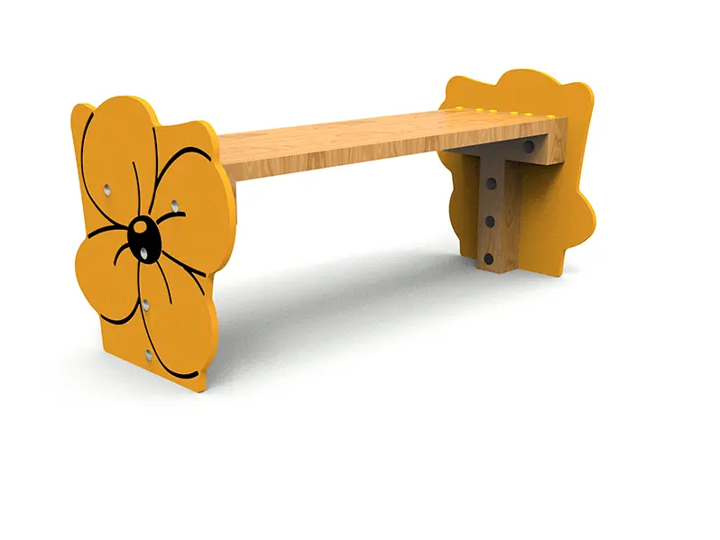 Banc enfant Fleur pour aire de jeux