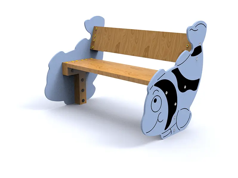 Banc enfant Poisson Tropi pour square municipal