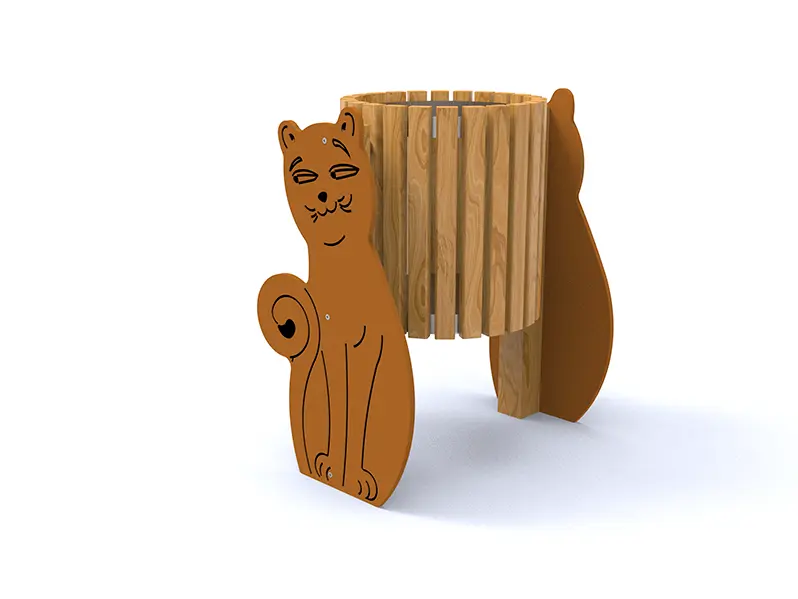 Corbeille Chat 50 litres en bois autoclave