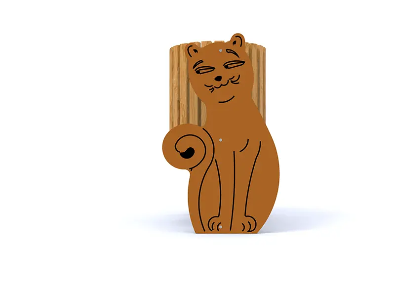 Poubelle d'aire de jeux Chat pour square et crèche