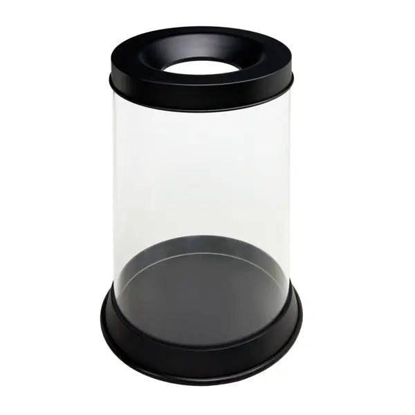 Poubelle transparente anti-feu 110 L pour gares et ERP, contenu visible – France Collectivités