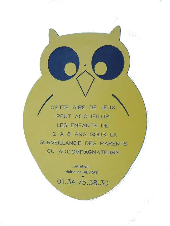 Panneau informations aire de jeux hibou france collectivités