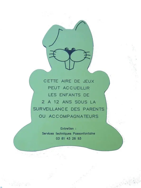 Panneau informations aire de jeux Lapin france collectivités