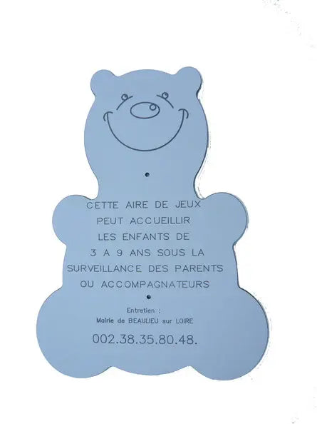 Panneau informations aire de jeux Ours france collectivités