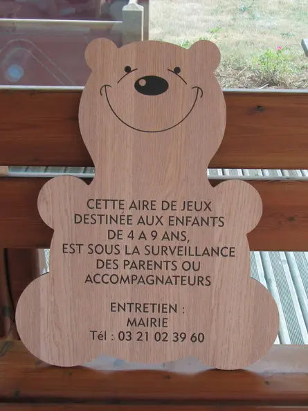 Panneau informations aire de jeux Ours france collectivités