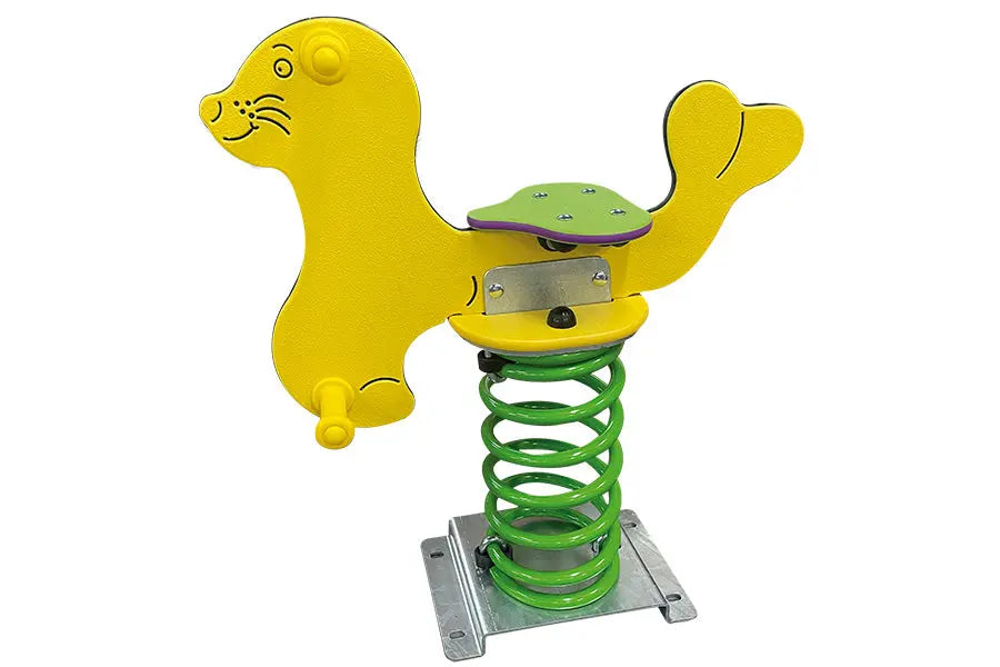 Jeu sur ressort phoque 1 place pour aire de jeux enfants