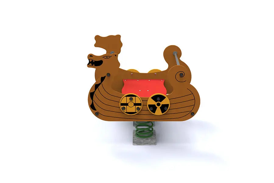 Jeu sur ressort bateau viking pour square municipal
