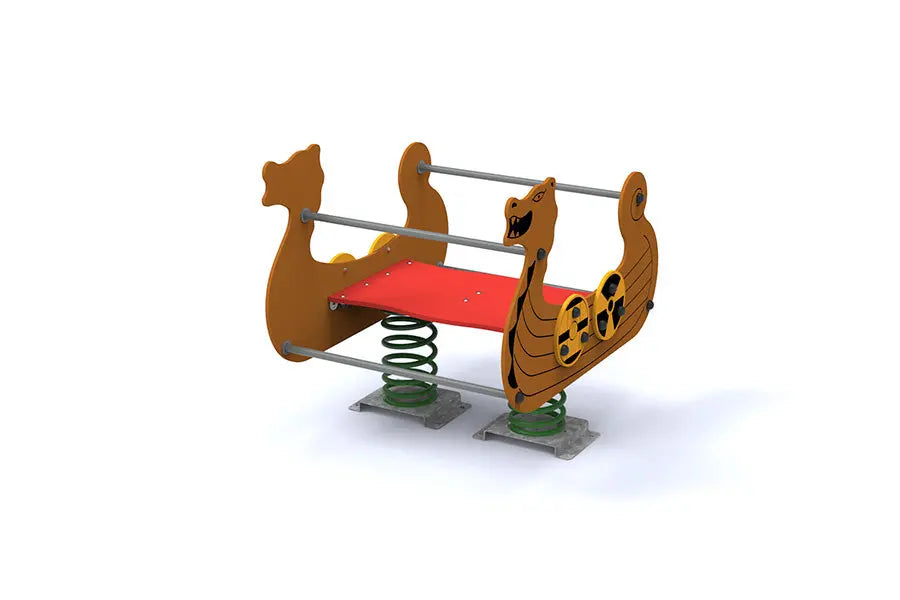 Jeu à ressort collectif bateau viking en polyéthylène