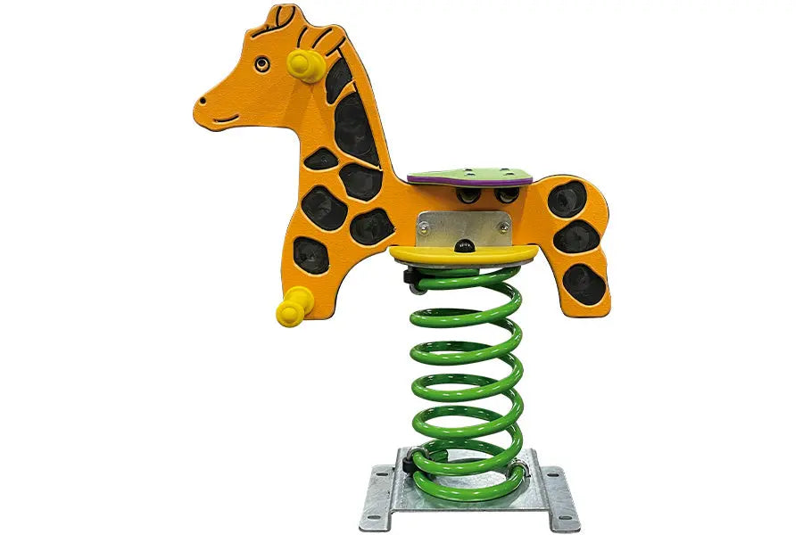 Jeu sur ressort girafe 1 place pour aire de jeux enfants