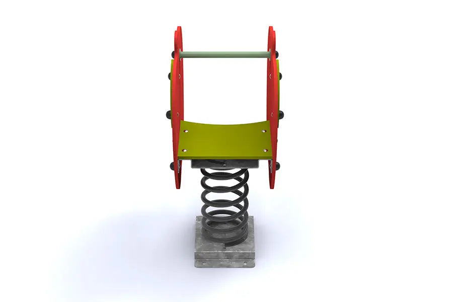 Assise et poignées du jeu sur ressort pomme rouge
