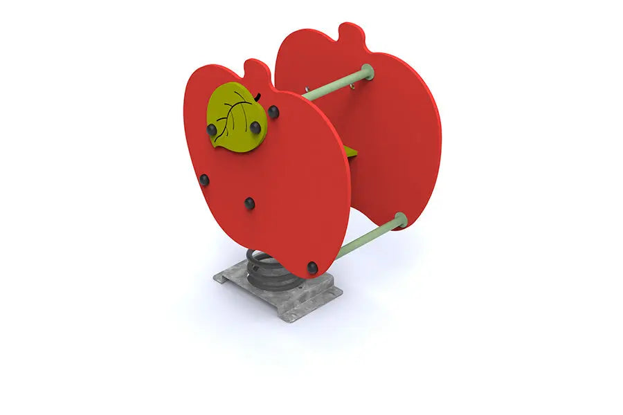 Jeu sur ressort pomme rouge pour aire de jeux enfants