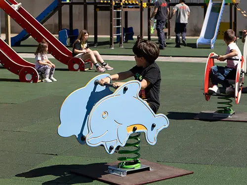 Jeu sur ressort dauphin en polyéthylène et acier