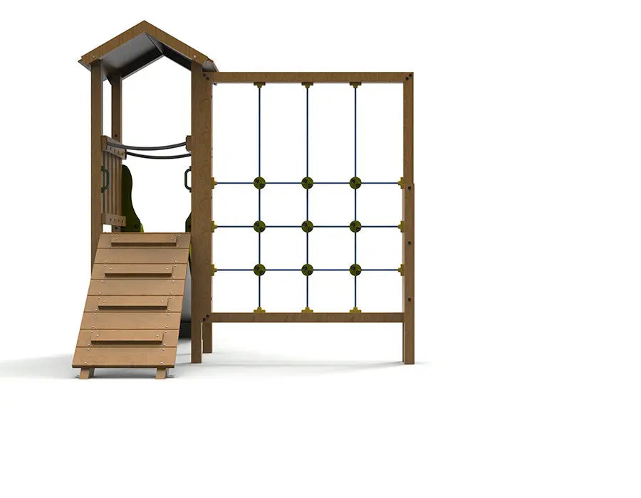 Rampe d'accès de l'aire de jeux en bois Castañeda