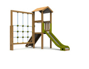 Aire de jeux Castañeda en bois avec tour et toboggan