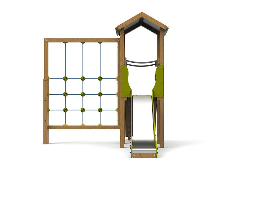 Structure multi-jeux rustique en bois pour enfants de 3 à 12 ans