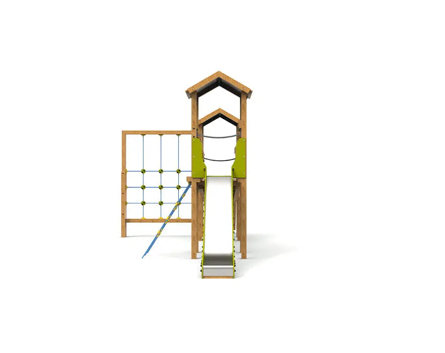 Grande structure multi-jeux rustique pour enfants de 3 à 12 ans