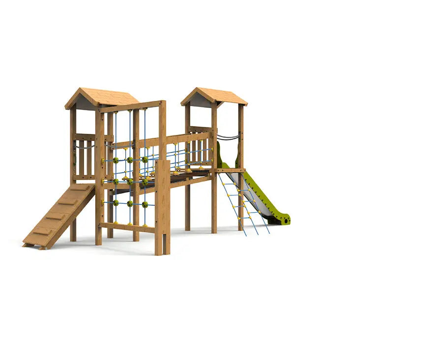 Mur d'escalade de l'aire de jeux en bois Selaya