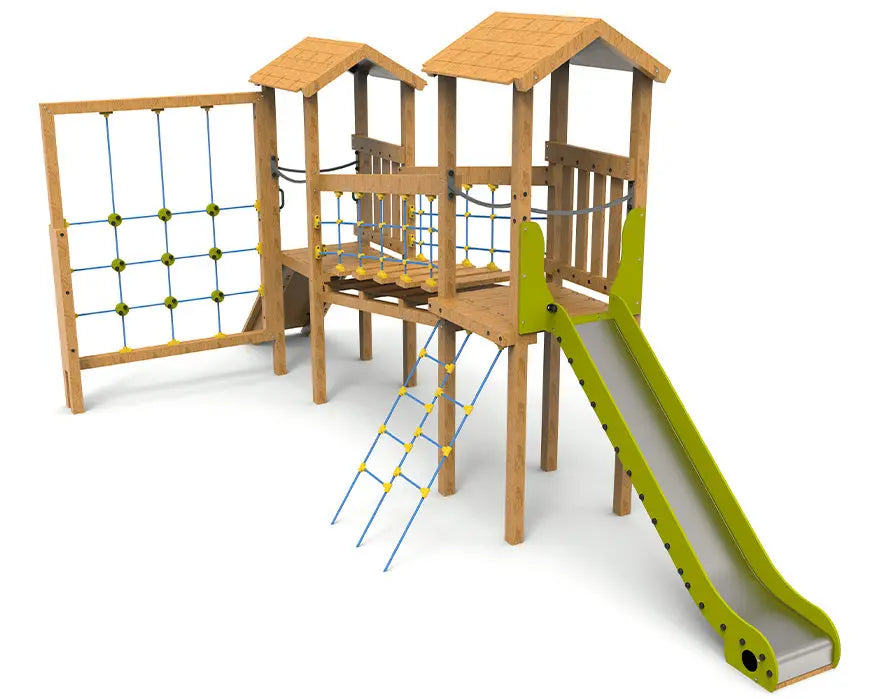 Aire de jeux Selaya en bois avec deux tours