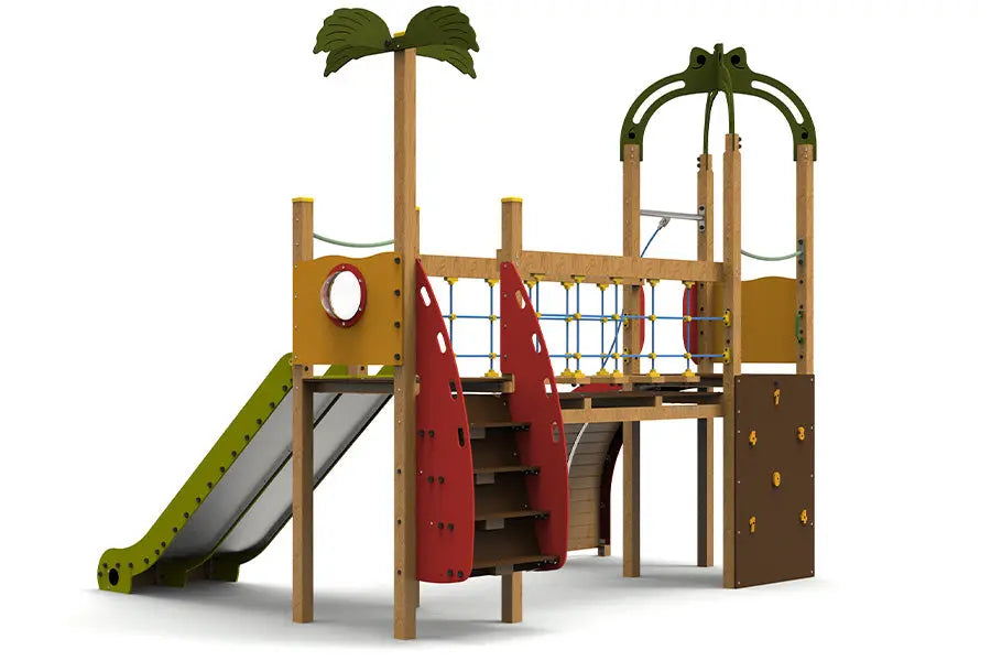 Aire de jeux à thème Caraïbes en bois autoclave