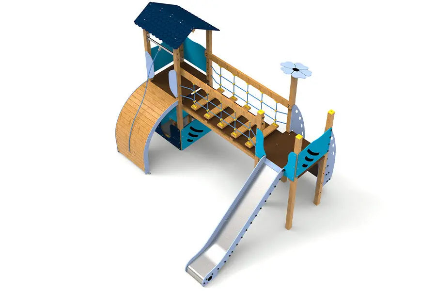Rampe d'accès avec corde de la structure Campoo