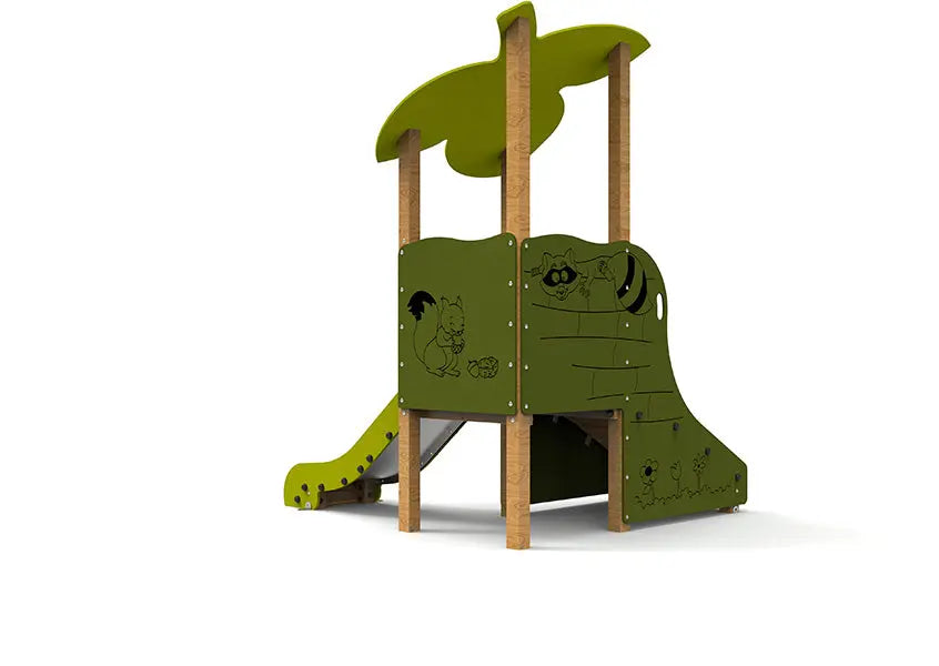 Détail de la structure de jeux Feuillage