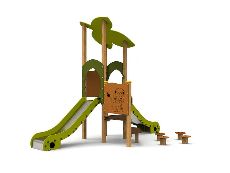 Structure de jeux en bois pour crèche et accueil de loisirs