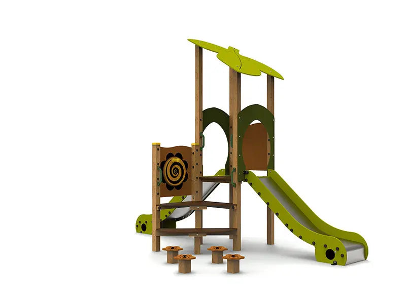 Aire de jeux La Forêt 4 en bois pour enfants de 1 à 6 ans